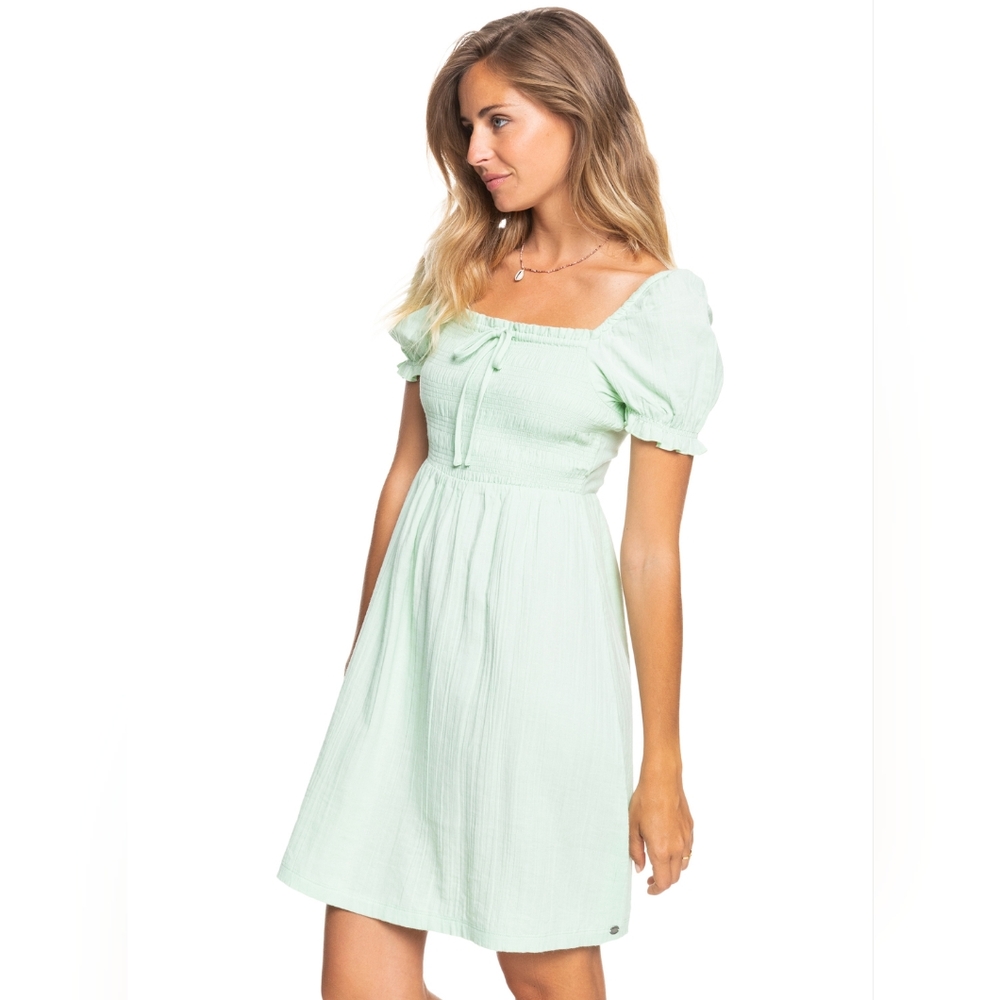 Roxy Mint Green Womens Hello Mini Again Short Sleeve Dress NWT Sz.S